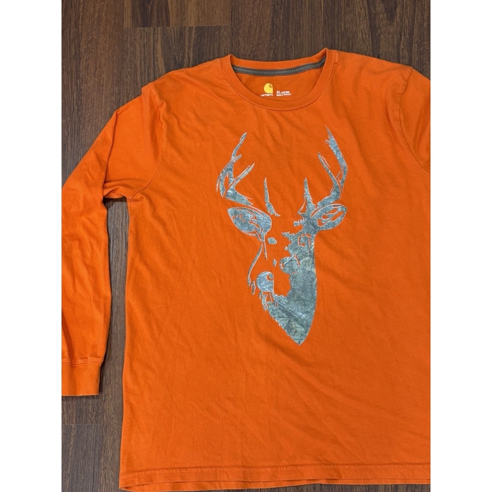 Carhartt‎ Long Sleeve T-shirt Boy's XL (18-20) Realtree Xtra Camo Blaze Orange